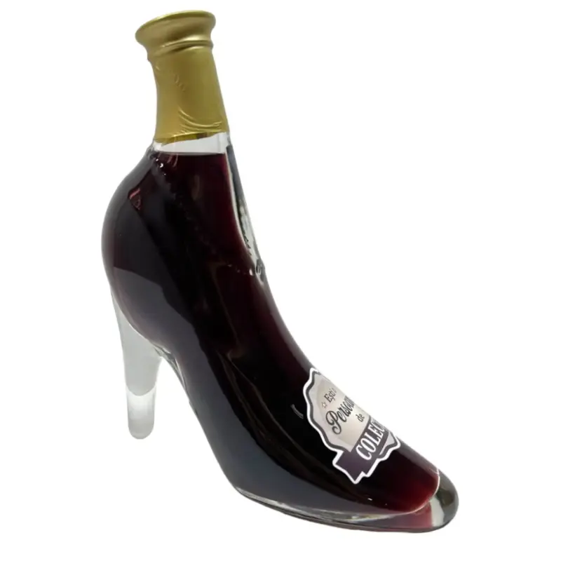 Esti o persoana de colectie, sticla vin in forma de pantof cu mesaj model st24 05